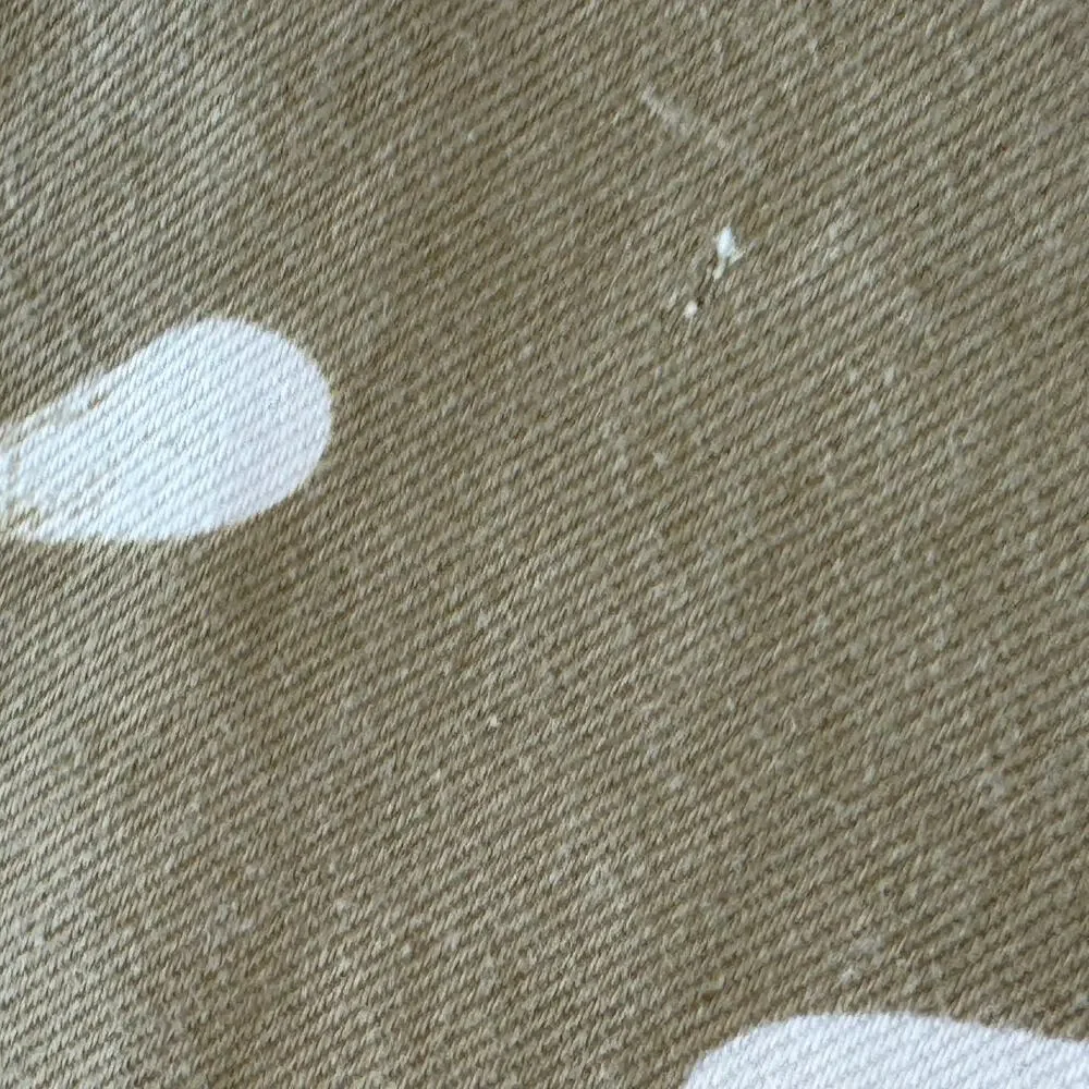 Casa Cristina Cotton Tablecloth Leaves Diamonds Tan White 66x48